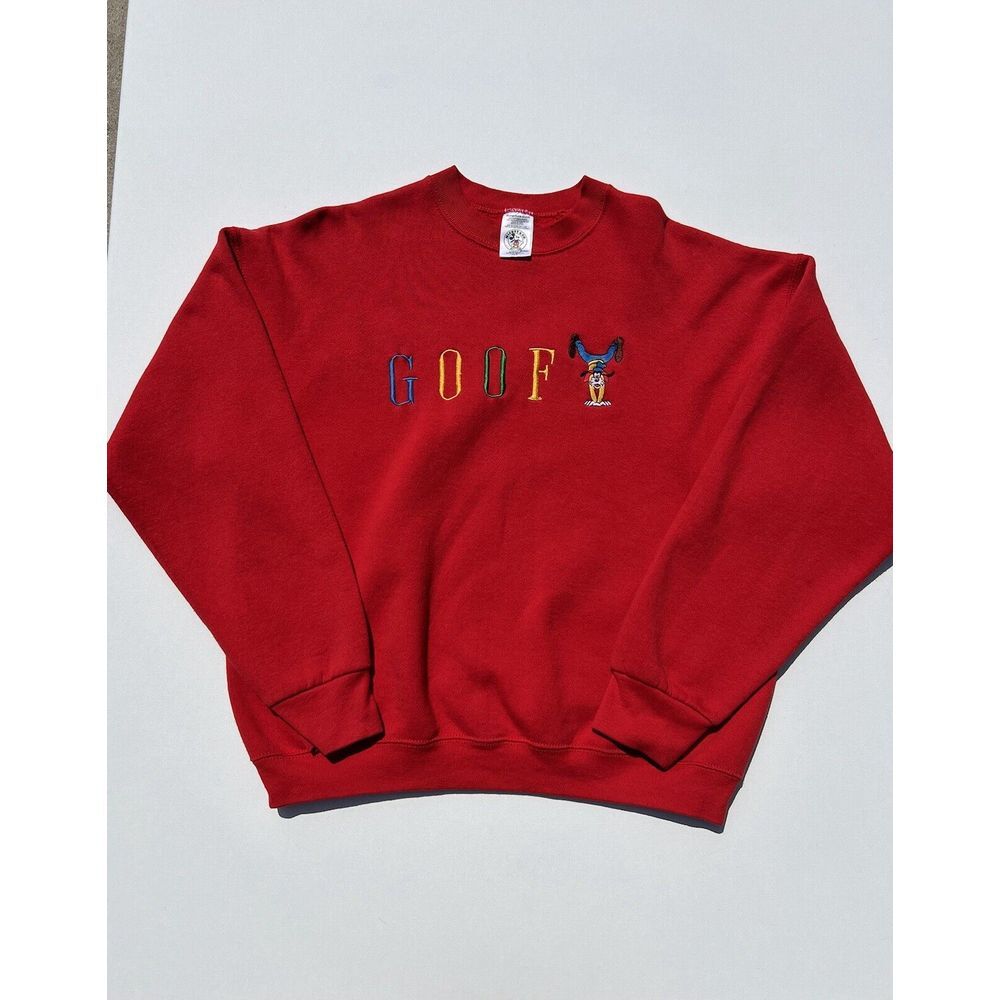 Vintage Disney Goofy Sweatshirt Size XL Red Made In The USA 1990's‎